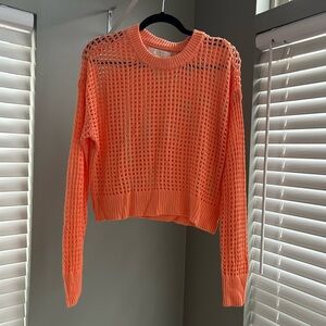Spiritual Gangster Small Melanie Cropped Sweater Melon Orange